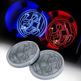 Car Cup Holder Light, LED Car Coaster Luminous Cup Pad Mat Interior Atmosphere Lamp Decoration Light, Light Up Cup Holder for Your Car with 7 Colors Changing USB Charging Luminous Coaster (Circuit)