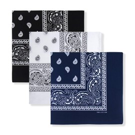 cocopuss 22"X22" Cotton Bandanas for Men & Women Pasiley Cowboy Bandana Handkerchiefs for Hair