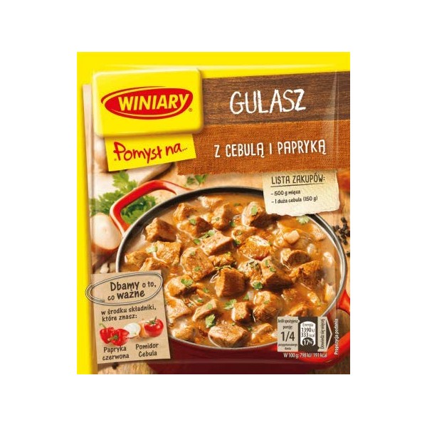 WINIARY POMYSL NA Goulash with Onion and Pepper (Gulasz z cebulka i papryka) 3 pack x 47g. Product of Poland.