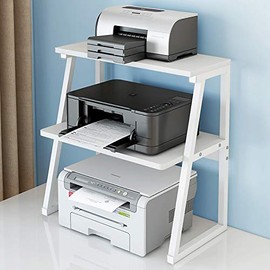 Printer Stand ,Printer Stand Table Shelf Cabinet Desk with Storage Office Home Desktop Under Desk Printer Stand Office Furniture for Small Space (White)