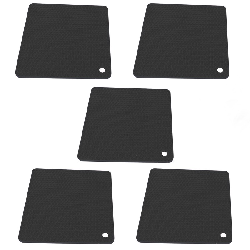 5pcs Silicone Pot Holders Mat Heat Resistant Anti Slip Square