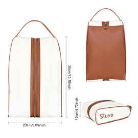 Sluxa Classic golf shoe bag, Waterproof golf shoe bag for women men, Lightful Green travel shoe bag shoe storage bag. (Brown)