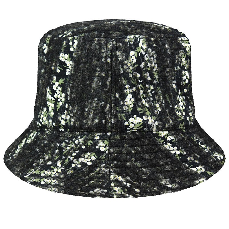 Kangol Women's Needlepunch Floral Bucket Beret Hat, black