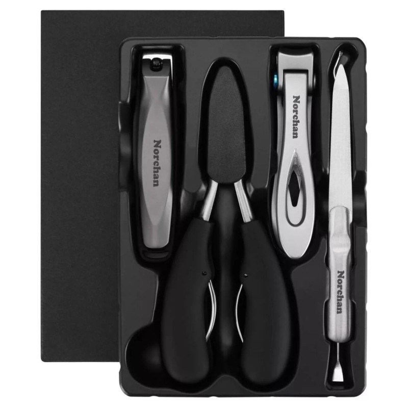 Norchan Large Nail Clippers Set, 5 Pcs Sharp Toenail and