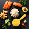 2Pcs Yellow Rice Paddle Scoop Mold for Rice Ball Making,Non-Stick