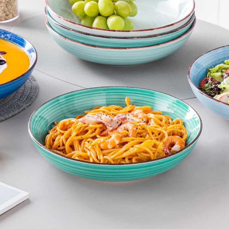 vancasso Bonita Pasta Bowls Set of 6, 50oz Large Salad