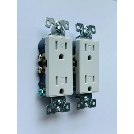 Cooper Lot of 2 NEW Cooper 9505TRWS Pale Gray Tamper Resistant Receptacle Outlets 15A