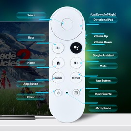 PZL G9N9N Voice Universal Replacement Remote Control fit for Google Chromecast 4k Snow(Remote Control ONLY) GA01923-US/GA01919-US/GA02463-US/GA01409-US/GA02464-US/G9N9N/GA01920-US