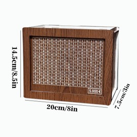 LATRAT Wooden Money Box with Counter, Piggy Bank with Marker, Reusable Holiday Fund Money Box for Notes for Adults and Children, Dark Brown (5000)