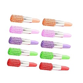 MAGICLULU 10 Piezas de Lápiz Labial de Mezclados Bolígrafo de Plástico Creativo con Diamantes de Imitación para Fiestas
