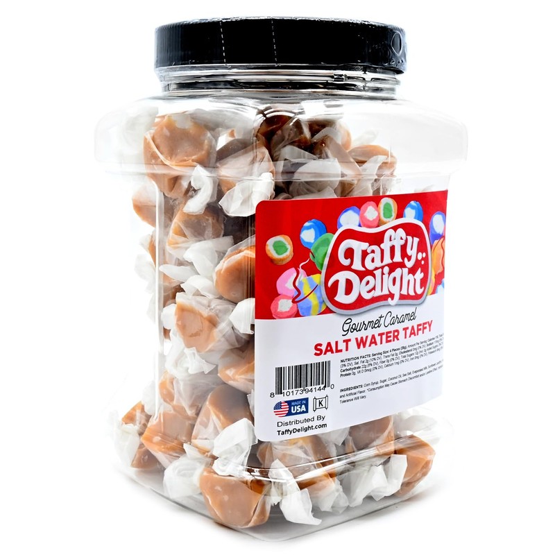 Taffy Delight Salt Water Taffy (16oz, Gourmet Caramel)