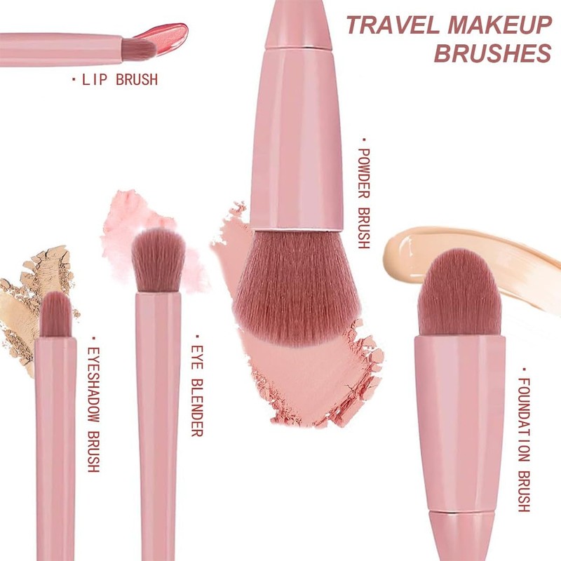Makeup Brush Set, Portable, Make-Up Brush Set, 5 Cosmetic Brushes,