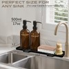 KLL 2-Pack Glass Soap Dispenser Set with Tray - 17oz