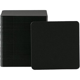 Black Plain Paper Coasters Square Round 0.04 inch (1 mm) 100 Sheets