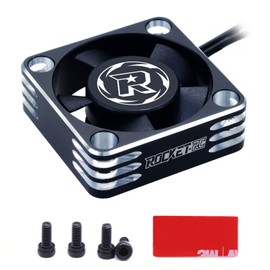 30mm RC Motor Fan 28000RPM ESC Cooling Fan for RC Car 1/8 1/10 1/12 Scale 540 550 Brushless Motor (Black Silver)