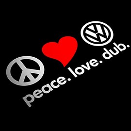 Peace Love Dub Sticker, Vinyl Sticker Decal, Car Window Bumper Sticker, Euro VW Sticker, Campervan Sticker, Funny Car Sticker, Euro Vanlife Sticker, 200mm