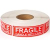FoxYaye 50 Fragile Handle with Care 1x3 Stickers Packaging Box