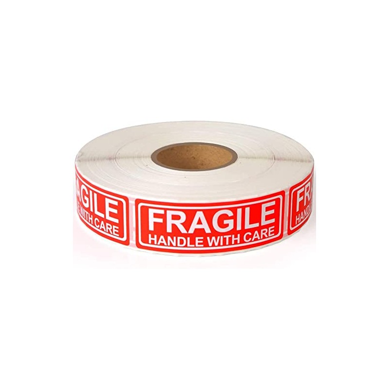 FoxYaye 50 Fragile Handle with Care 1x3 Stickers Packaging Box