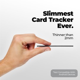 KeySmart MFI-Certified SmartCard Wallet Tracker Card, Compatible with Apple Find My App, Rechargeable Thin GPS Item Finder for Luggage Tag, Smart Bluetooth Tracking with Key Chain Hole Black, 5 Pack