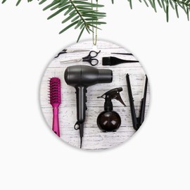 Hairdresser Ornaments for Christmas Tree，Xmas Decorations，Cute Funny Ceramic Ornaments