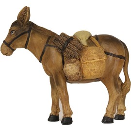 FADEDA Donkey with Sheep/Height: 12 cm/Hand-Painted/Detailed Nativity Scene Figures - Christmas Table Decoration Nativity Accessories