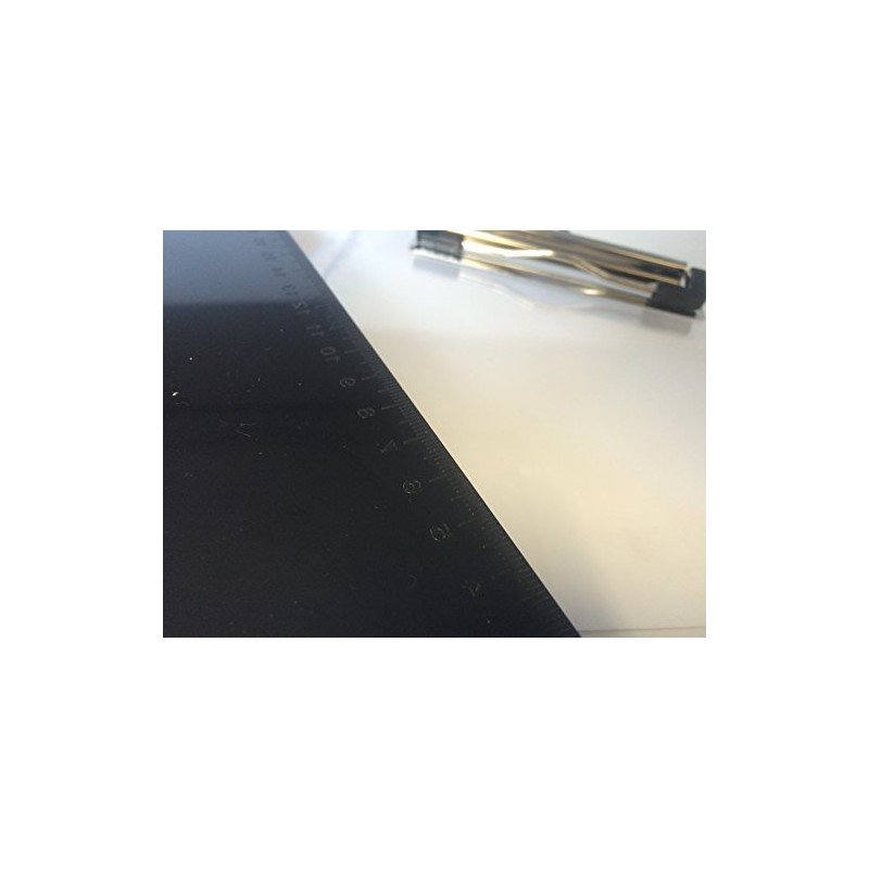 A5 Black Solid Plastic Clipboard - with Ruled Side