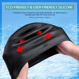 Gorros de Natación para Mujeres y Hombre, Gorras de natación para cabello largo Gorras de Natacion para Cabello Largo, Gorras para Nadar para Adulto c