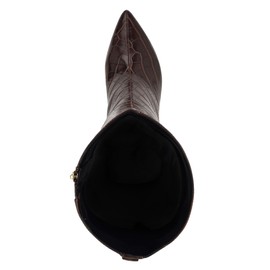 Guess Women's WAYLA Knee High Boot, Dark Brown Croco 200, 5.5