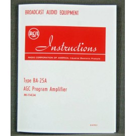 RCA BA-25 tube compressor limiter service and user manual reprint