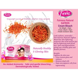 Fem Fairness Natural SAFFRON Cream Bleach Net Weight : 64gm Cream