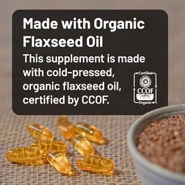 NatureWise Organic Flaxseed Oil Max 720mg ALA | Highest Potency Flax Oil Omega 3 for Cardiovascular, Brain, and Immune Support Plus Healthy Hair, Skin