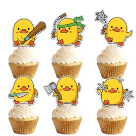 Battle Little Chicken Dessert Cupcake Topper Cheer to Farm Theme Decor Supplies Boys Girls Happy Birthday Party Decorations set 18pcs Gold Glitter