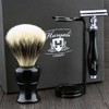 Shaving Gift Set with Silver Tip Badger Hair Shaving Brush,