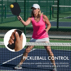 AGLOO Pickleball Paddle Grip Comfortable Hand Grip, 2 Pack - Silicone Overgrip Tape for Increased Grip Strength and Elbow Relief,Sweaty Hands (Black)