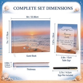 Funeral Guest Book for Memorial Ocean Beach