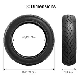 12.5x3.0 Replacement Tire and Inner Tubes, 12 1/2 x 3.0 Scooter Tire with Thick WEAR-Resistant Design, 12-1/2"x3.0" Fit for Currie & Schwinn Scooters