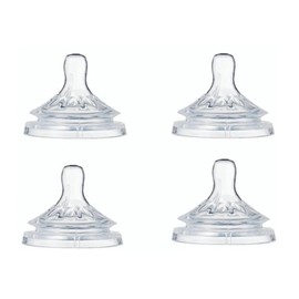 Chupete de Silicona Líquida de 4 Piezas de Diámetro Ancho para Bebés Recién Nacidos de 12 M, Chupete Transparente con Orificio Cruzado, Cuidado Bucal Calmante y Seguro para Bebés