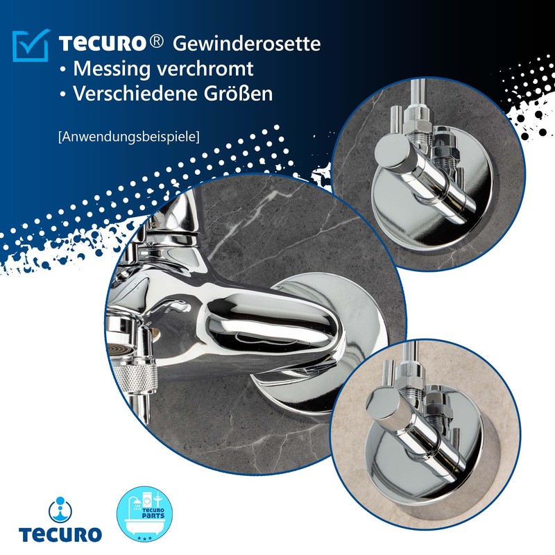 tecuro Threaded Rosette (3/4) Diameter 27 mm x Diameter 80