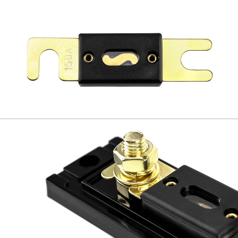 QWORK® ANL Fuse Holder 0/2/4 Gauge with 150 Amp ANL