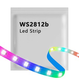 Aurevita WS2812b LED Strip RGB IC 5M 300LEDs IP30 Copper PCB Double Layer Individually Addressable LED Strip, DIY Project 5050 LED Strip (5m300LED Black)