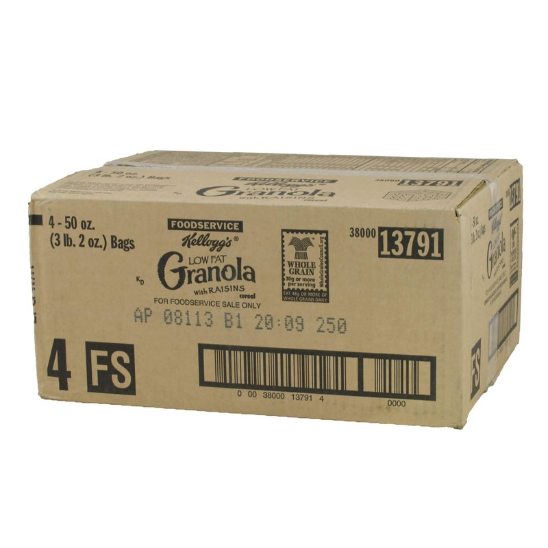 Kellogg's Low Fat Granola, Cereal, With Raisins, 50oz (4 count)