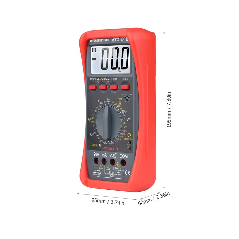 Multimeter Tester Portable High Accuracy Maximum 1999 Counts Automotive Multimeter