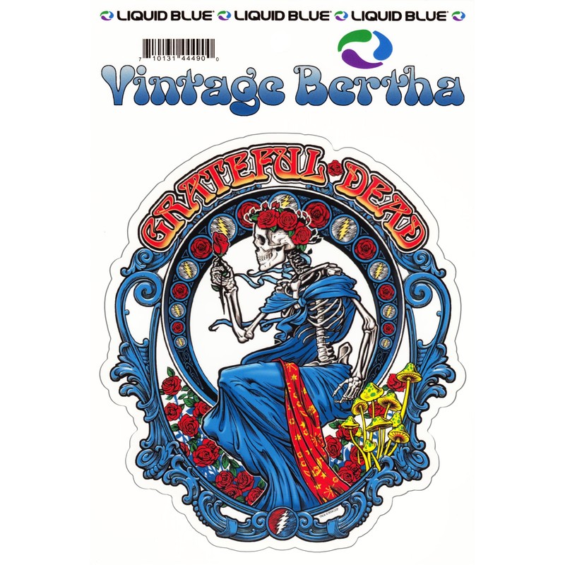 Grateful Dead Vintage Mucha Style Bertha in Blue Dress Transparent