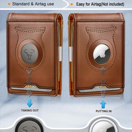 BULLIANT Men Wallet,Slim Leather Wallet RFID Blocken for Gift Men Standard & Airtag Use 11Cards