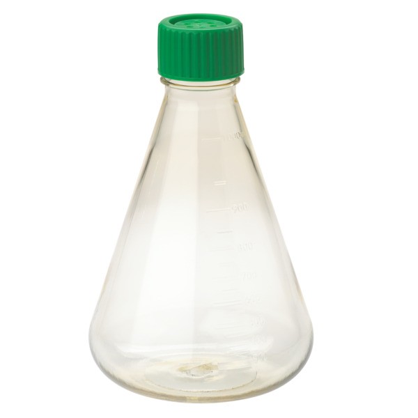 CELLTREAT 1000mL Erl. Flask, PC, Vent Cap, Plain Bottom, 12/Case,