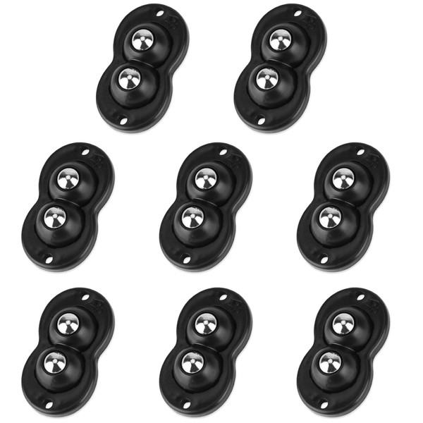 8PCS Self Adhesive Mini Caster Wheels - 360° Rotation Double