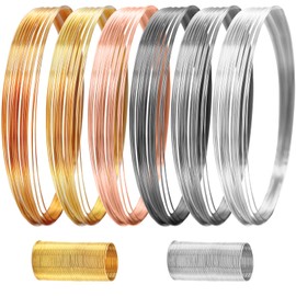 EuTengHao Jewelry Memory Wire Stainless Steel Craft Wire for Jewelry Making Necklace Bracelet Ring Earring Crafts Supplies DIY Jewelry Making Wire (6 Colors*4 Yards, 320 Coils)