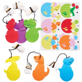 Baker Ross FC813 Dinosaur Parachute Kits - Pack of 6, Dinosaur Party Bags Fillers, Boys Dinosaur Crafts, Crafts for Kids