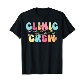 Clinic Crew For School Nurse Groovy (On Back) T-Shirt