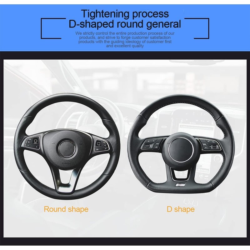 LoyaForba - Funda de piel para volante de coche, elástica,